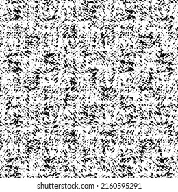 Rustic wool or cotton fabric, woven in black and white. Textile design. Tweed texture. Monochrome mottled background.