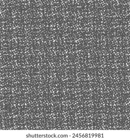 Rustic wool fabric with a vague and rough check pattern. The texture of a country blanket woven in black and white. Abstract vector seamless.