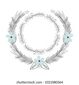 Rustic wreath hand drawn