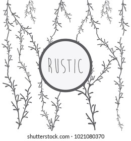 Rustic wreath hand drawn