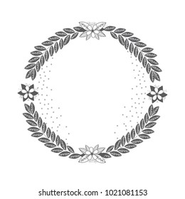 Rustic wreath hand drawn