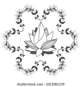 Rustic wreath hand drawn