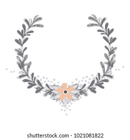 Rustic wreath hand drawn