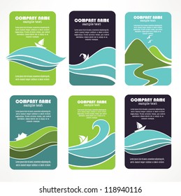 rustically landscapes, vector collection of business cards, stickers and emblems