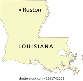 Ruston city location on Louisiana state map