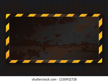 Rusty background with information board. Vector illustration, eps10