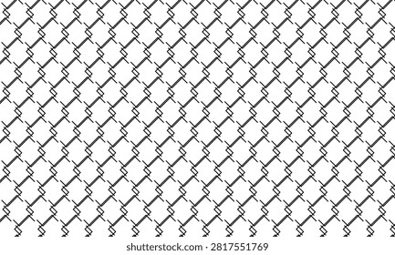 Rusty Chain Link Fence with Wire Mesh Metal Texture Pattern Background for Industrial Security Barrier and Seamless Steel Grid Design Illustration
