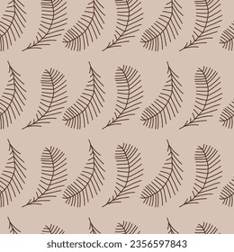 The rusty colored antennae of the Cecropia moth make the striped pattern on this tan background creating a vector seamless repeat pattern design.