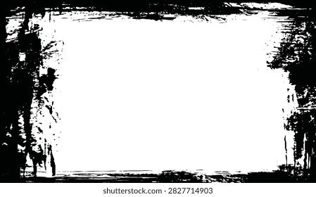 Rusty corroded style distressed framing effect template. Abstract modern art painting border overlay element. . Vector eps10