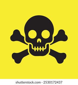 Rusty Danger Warning Rectangle Yellow Sign. Radiation, Toxic, Poison, Skull And Crossbones,  Warning, Biohazard signs. Vector Illustration