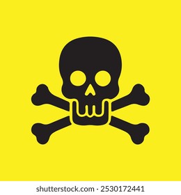 Rusty Danger Warning Rectangle Yellow Sign. Radiation, Toxic, Poison, Skull And Crossbones,  Warning, Biohazard signs. Vector Illustration