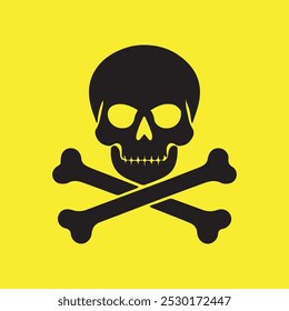 Rusty Danger Warning Rectangle Yellow Sign. Radiation, Toxic, Poison, Skull And Crossbones,  Warning, Biohazard signs. Vector Illustration