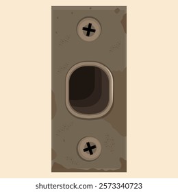 Rusty Door Keeper Vector Illustration