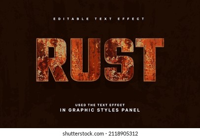 Rusty editable text effect template