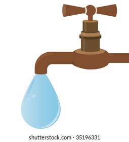 Rustenhahn und Wassertropfen