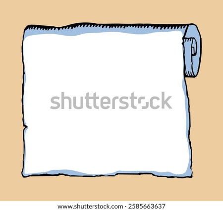 Rusty grunge dirty rip torn rag post notice artwork past age law book border list white text space. Line black ink pen hand drawn wisdom pad logo template rough engrav outline doodle sketch art style