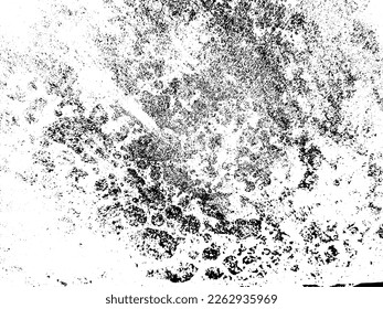 Rusty grunge texture. Aggressive damaged surface. Black white dust distressed background. Peeled beton. Urban old wall. Rough black and white stone.