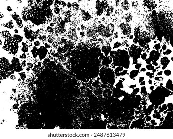 Rusty grunge texture. Aggressive damaged surface. Black white dust distressed background. Peeled beton. Urban old wall. Rough black and white stone.