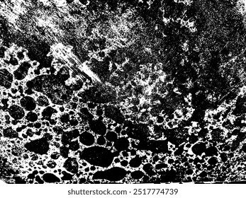 Rusty grunge texture. Aggressive damaged surface. Black white dust distressed background. Peeled beton. Urban old wall. Rough black and white stone.