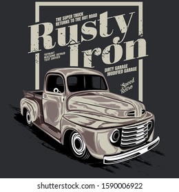 rusty iron, the super truck, classic truck illustrations