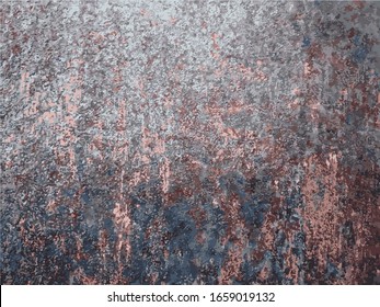 Rusty metal abstract background. Texture of rusted steel surface. Abstract grunge backdrop of aged dirty iron. Stylized image of eroded metallic plate. Scalable vector illustration in EPS8.