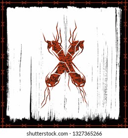 Rusty metal band style letter.Vector lettering.