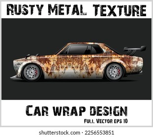 Rusty metal texture Car wrap design