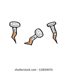 caricatura de uñas viejas y oxidadas