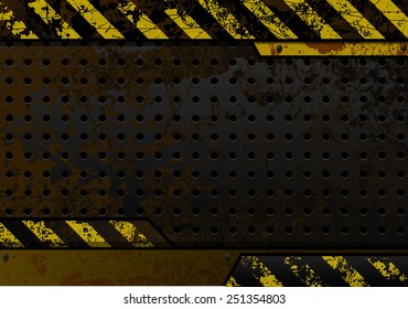 Rusty perforated iron plate template