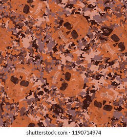 Rusty seamless camouflage with skulls.