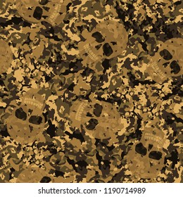 Rusty seamless camouflage with skulls.