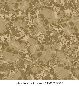 Rusty seamless camouflage with skulls.