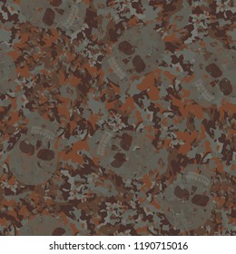 Rusty seamless camouflage with skulls.