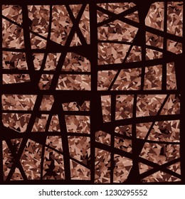 Rusty seamless pattern. Abstract grille on camouflage background.