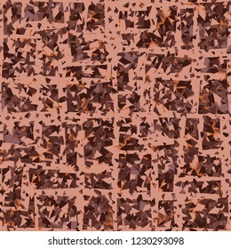 Rusty seamless pattern. Angular wide holey lines on the background of camouflage.