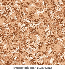 Rusty shades. Seamless camouflage covered with five-pointed star-flowers.