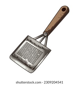 Espátula rugosa, símbolo del ícono de utensilios de cocina aislado