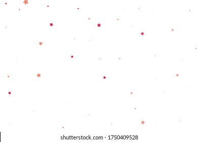 Rusty Stars Banner. Coral Confetti Invitation. Rufous Falling Design. Celebration Festive. Scarlet Glitter Cosmos. Sparkling Isolated. Texture Holiday. Universe Greeting.