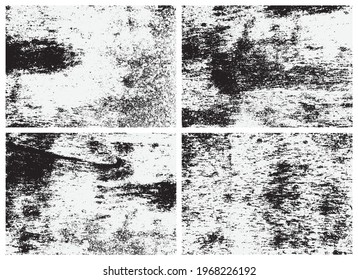 Rusty surface texture set. Black and white texture. Overlay texture of rusted metal.