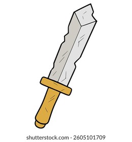 rusty sword illustration hand drawn isolated vector