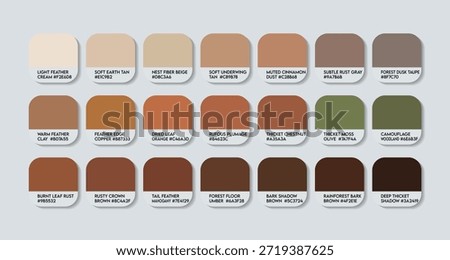 Rusty Thicketbird Color Palette with HEX Codes. Rust color Palette with names. dark red mix brown colour tone switch. wood color shades with fashion trend brown. Clay work or bricks tones for business