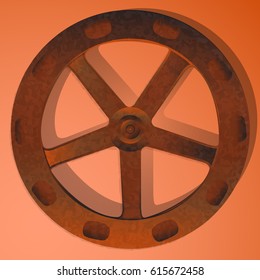 rusty valve from the pipeline