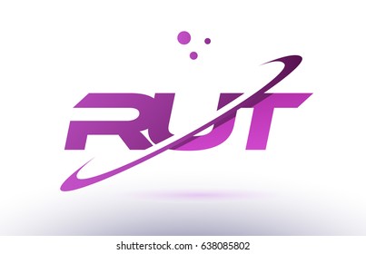 rut r u t  alphabet letter logo combination purple pink creative text dots company vector icon design template