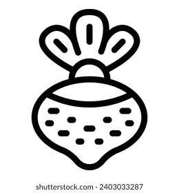 Rutabaga crop icon outline vector. Nutritional turnip root. Dietary salad ingredient