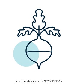 Rutabaga or swede turnip isolated design vector icon. Vegetable sign. Graph symbol for food and drinks web site, apps design, mobile apps and print media, logo, UI