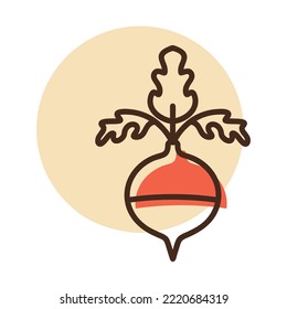 Rutabaga or swede turnip isolated design vector icon. Vegetable sign. Graph symbol for food and drinks web site, apps design, mobile apps and print media, logo, UI