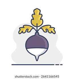 Rutabaga or swede turnip isolated design vector icon. Vegetable sign. Graph symbol for food and drinks web site, apps design, mobile apps and print media, logo, UI