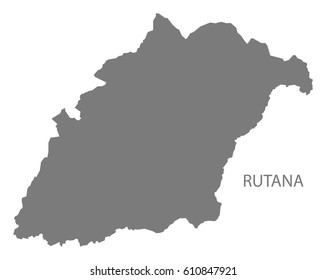 Rutana Burundi province map grey illustration silhouette