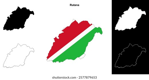 Rutana province outline map set