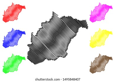 Rutana Province (Republic of Burundi, Provinces of Burundi, Eastern region) map vector illustration, scribble sketch Rutana map